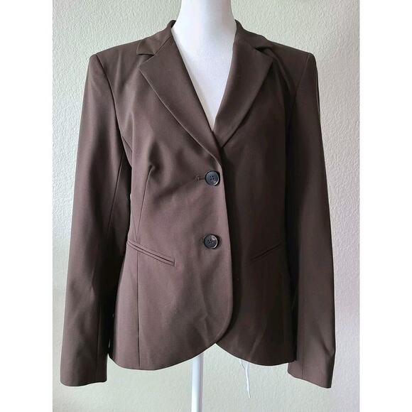 Lafayette 148 New York Blazer Womens Size 6 Brown Wool Career Jacket Two-Button - Picture 1 of 10